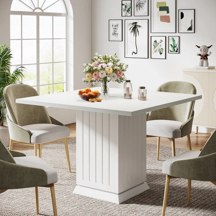 Tribesigns Mesa de comedor de 90 cm, Mesa de cocina cuadrada moderna para 4