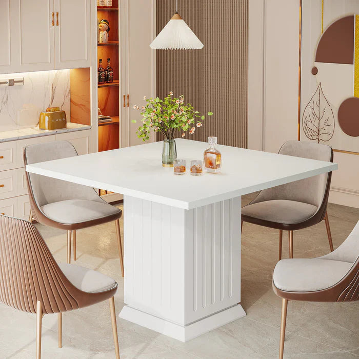 Tribesigns Mesa de comedor de 90 cm, Mesa de cocina cuadrada moderna para 4