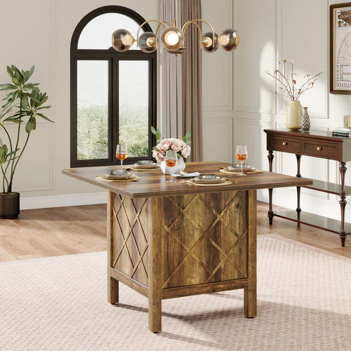 Tribesigns Mesa de comedor de 100 cm, Mesa de comedor cuadrada de madera para 4 personas
