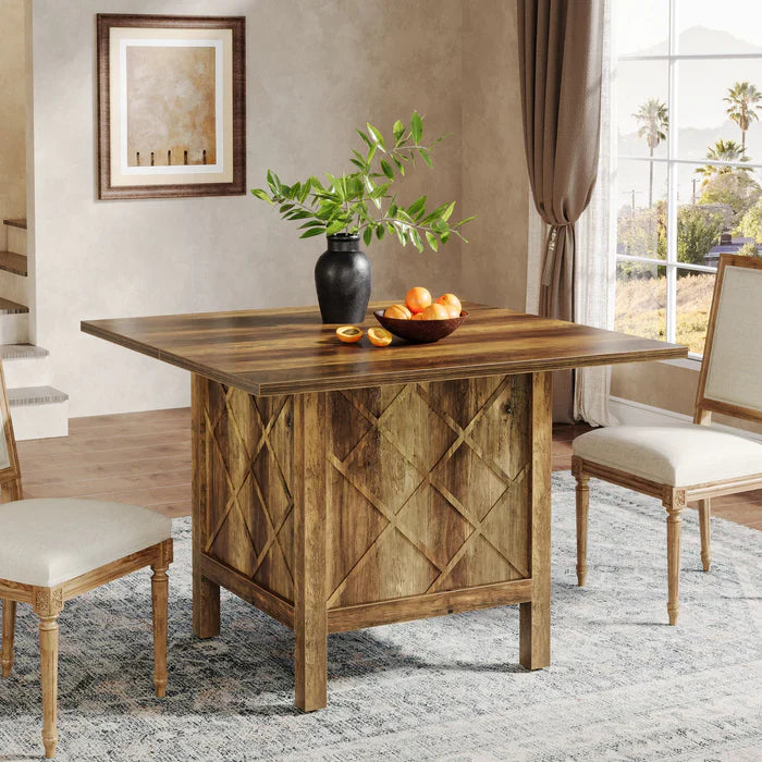 Tribesigns Mesa de comedor de 100 cm, Mesa de comedor cuadrada de madera para 4 personas
