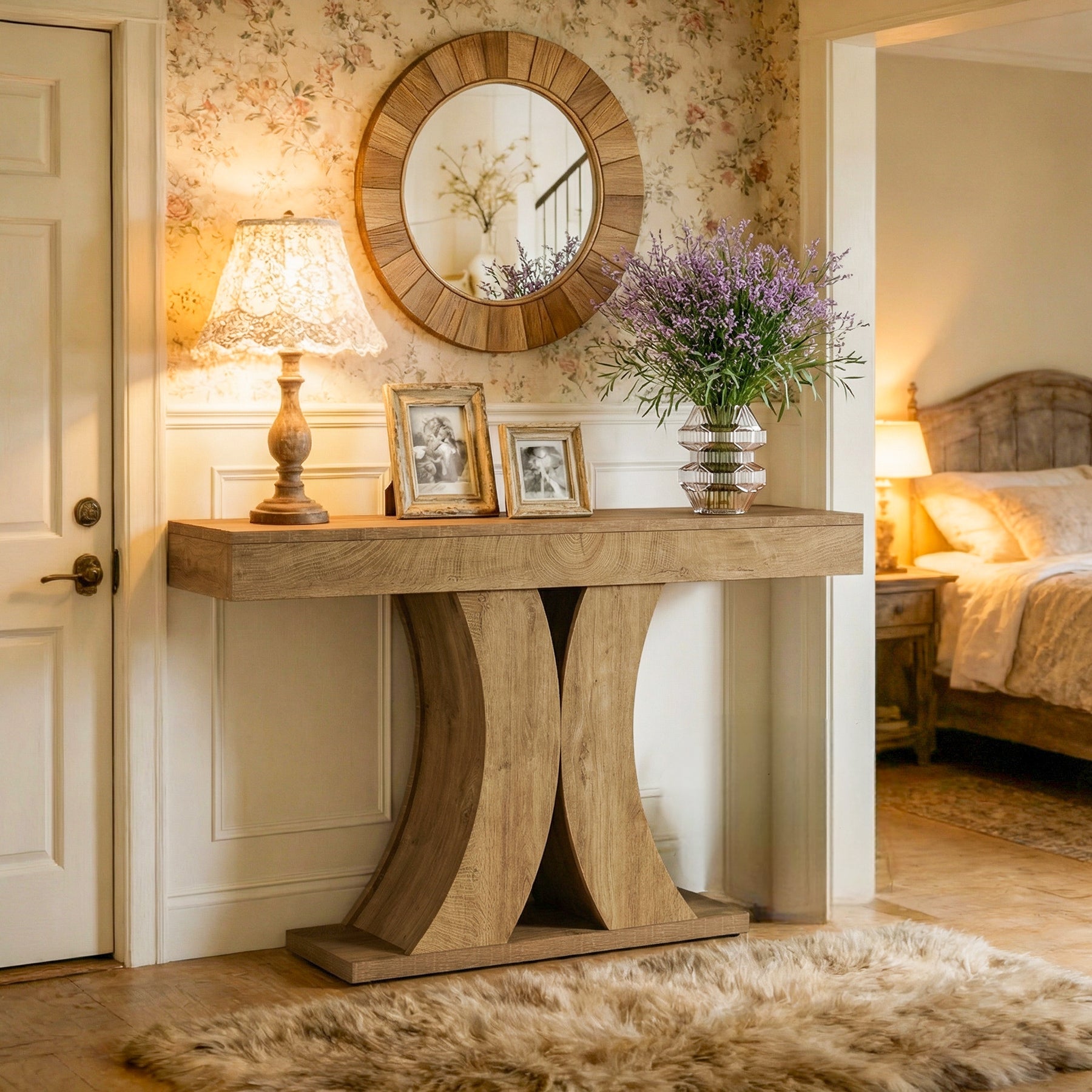 Tribesigns Mesa consola de 150 cm, Mesa estrecha de madera para recibidor o sala de estar