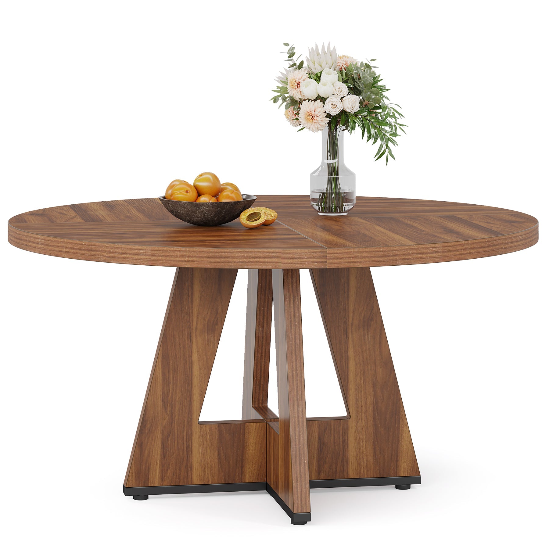 Tribesigns Mesa de comedor, Mesa de cocina redonda de 120 cm para 4 personas