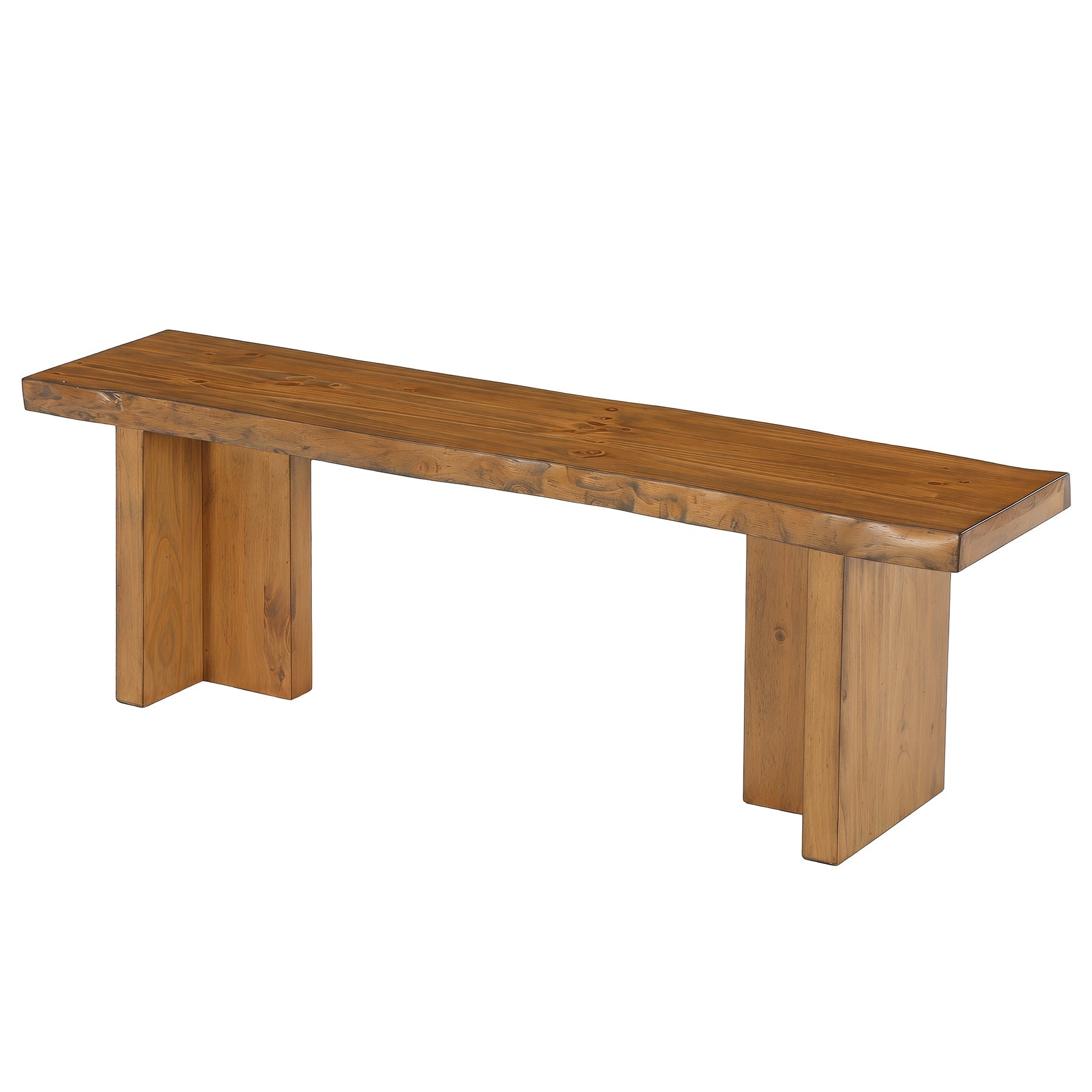 Tribesigns Banco de madera maciza de 140 cm, Banco para zapatos para el recibidor Banco de madera para 2-3 personas