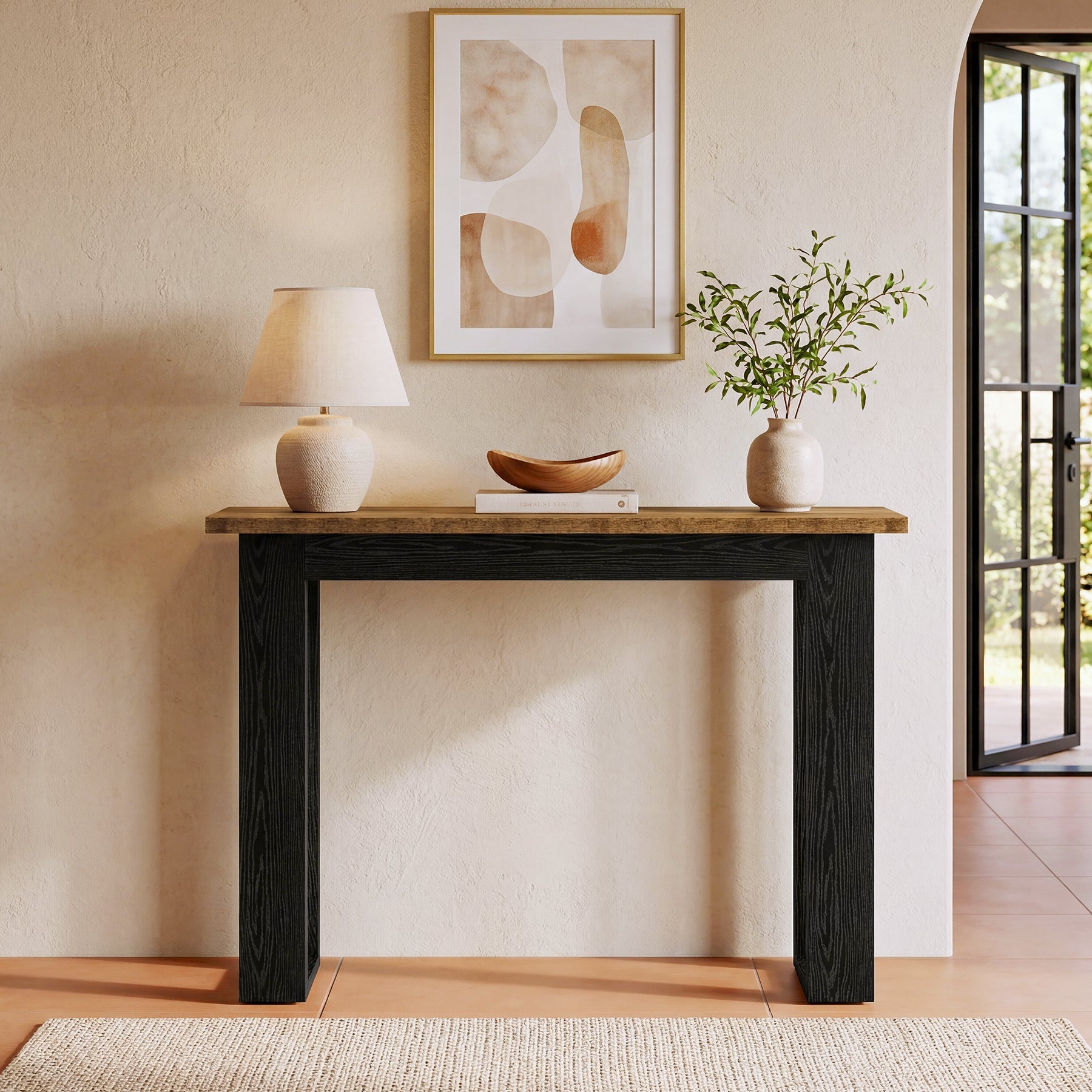 Tribesigns Mesa consola estrecha de 105 cm, Mesa de pasillo estilo industrial con estante de almacenamiento