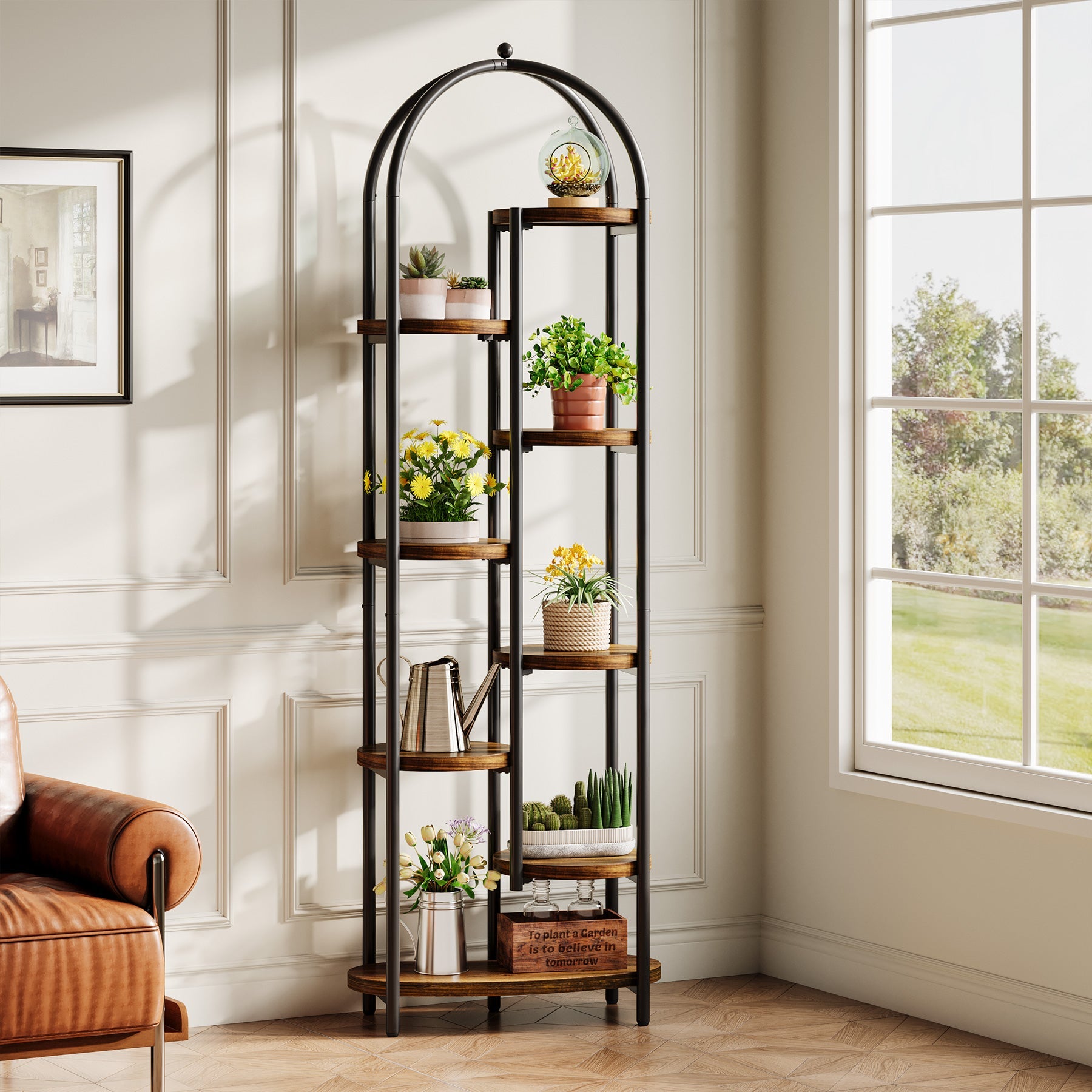 Tribesigns Soporte para plantas de 180 cm de altura con 8 estantes, Soporte para flores con capacidad para 10 plantas