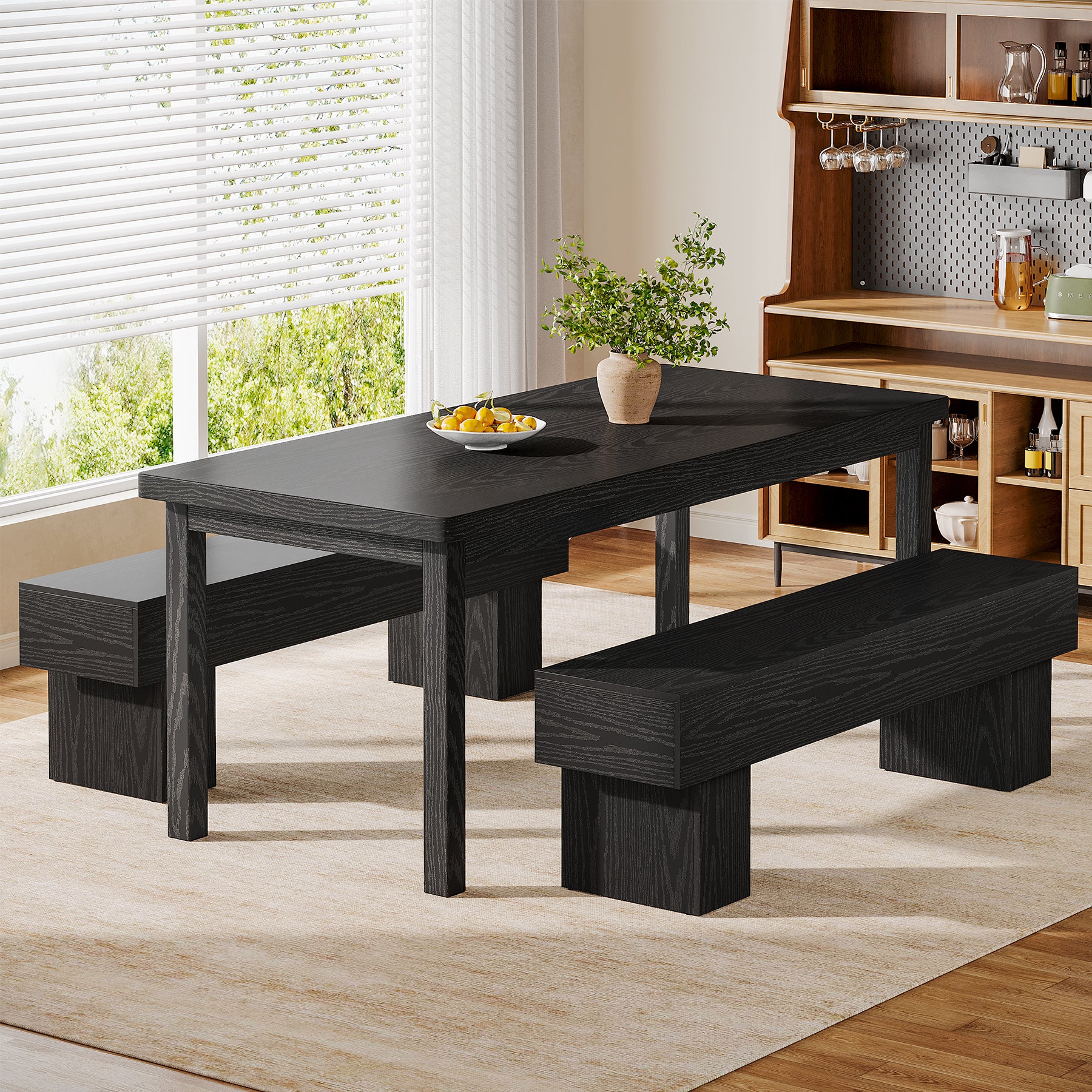 Tribesigns Banco de madera estilo granja de 160 cm para comedor