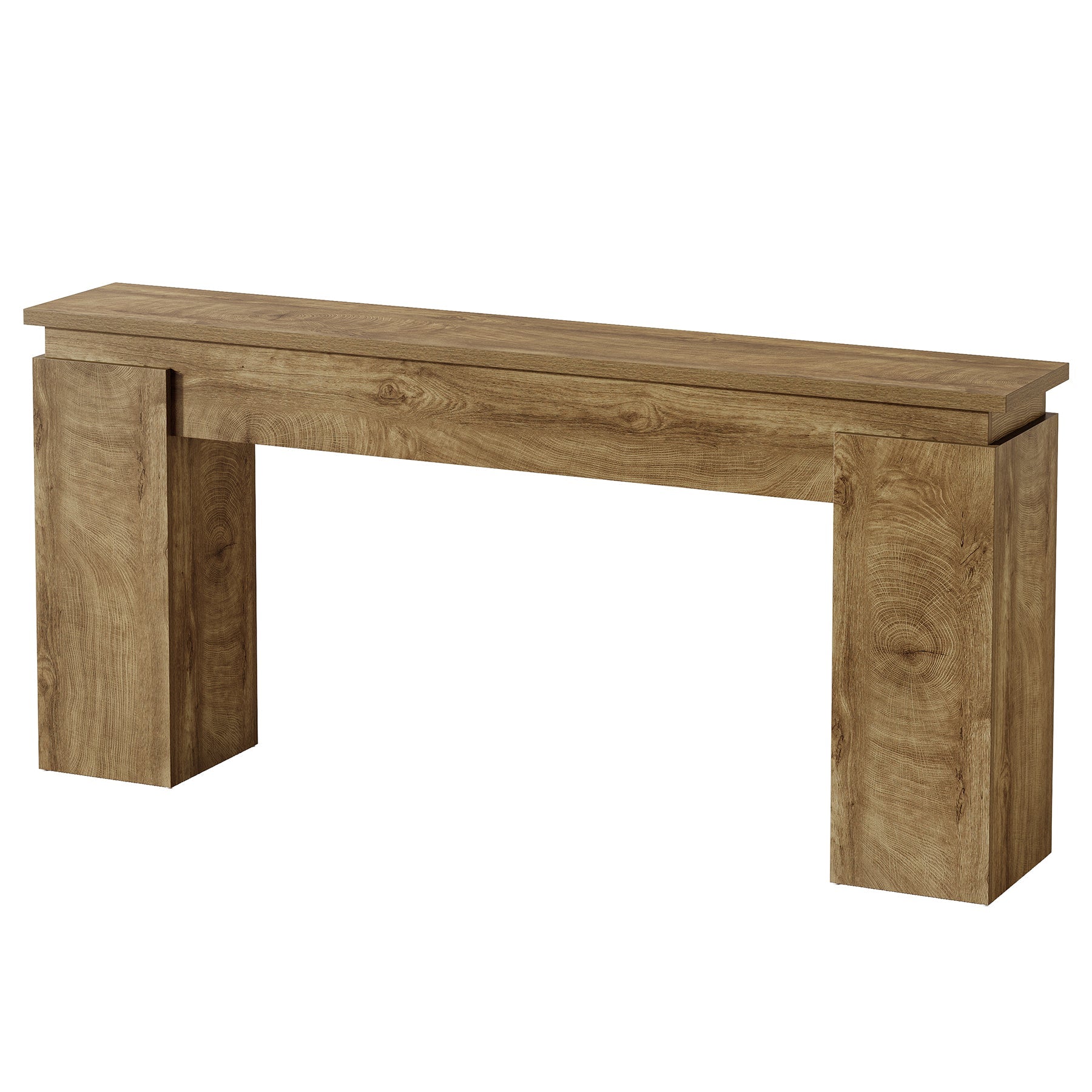 Tribesigns Mesa consola estrecha (160 cm), Mesa de pasillo estilo rústico / Mesa para colocar detrás del sofá con estante de almacenamiento