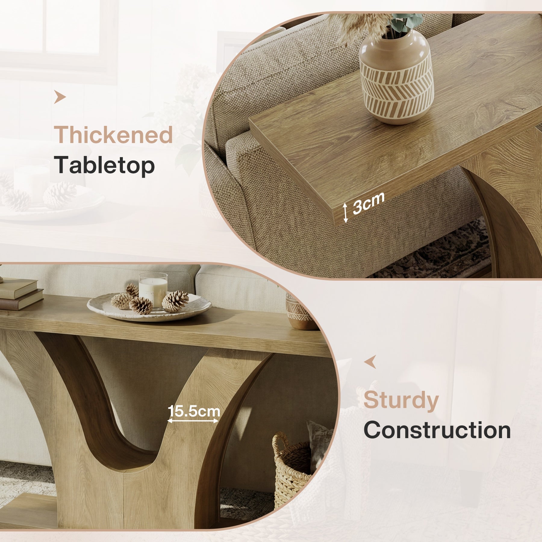 Tribesigns Mesa consola estrecha de 160 cm con estructura en forma de V, Mesa moderna para recibidor y sala de estar