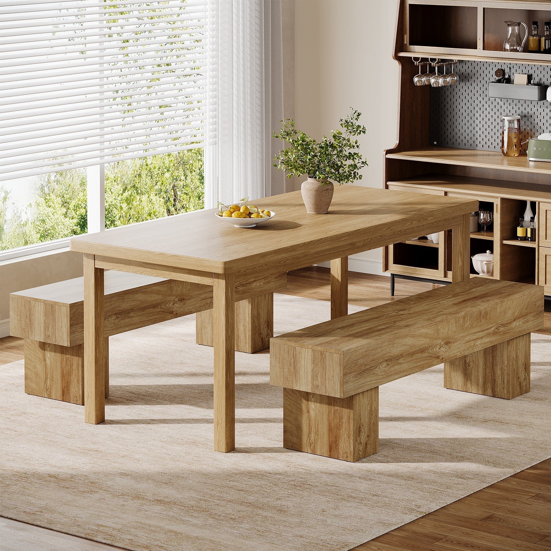 Tribesigns Banco de madera estilo granja de 160 cm para comedor