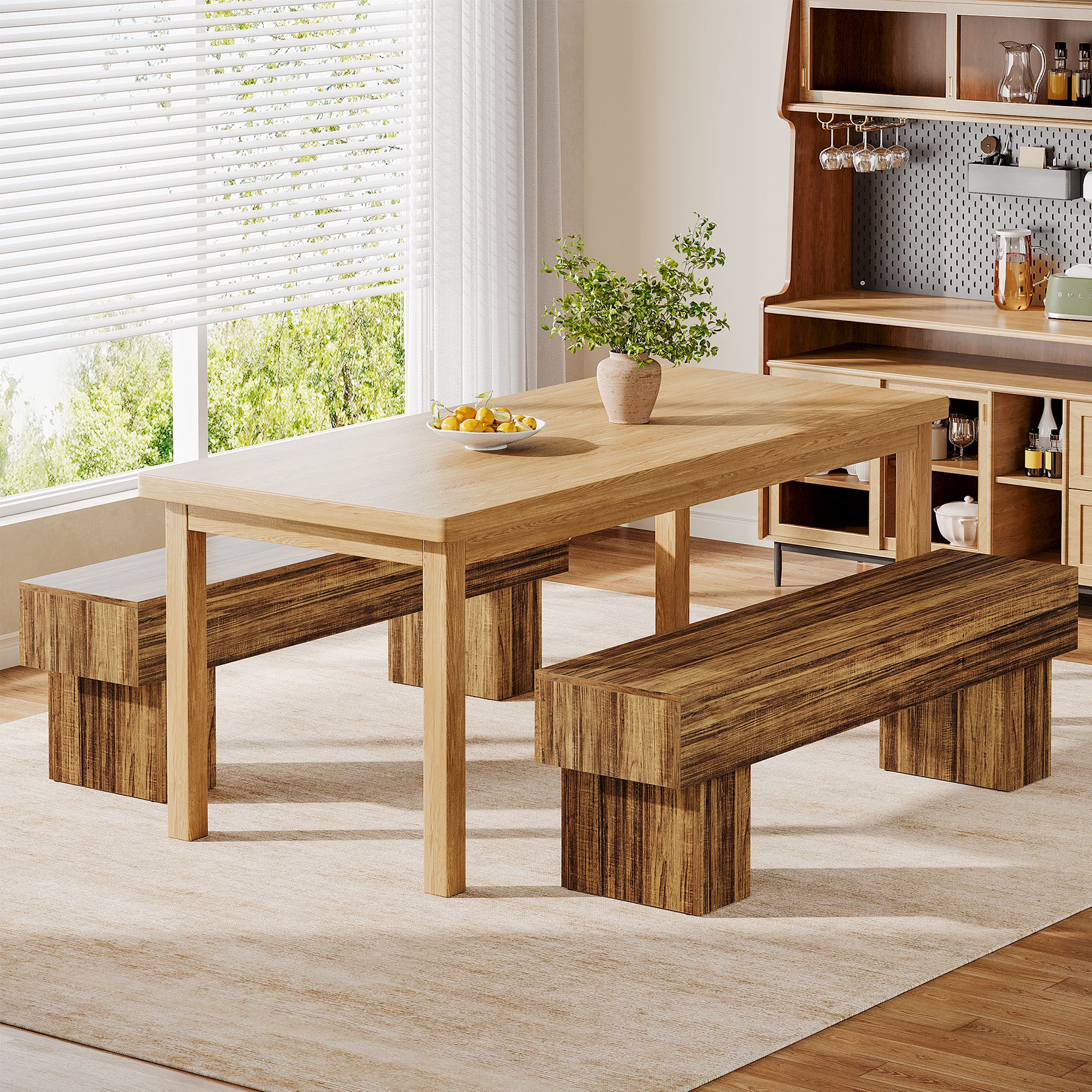 Tribesigns Banco de madera estilo granja de 160 cm para comedor