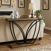 Tribesigns Consola industrial estrecha 105 cm, Color marrón rústico 3