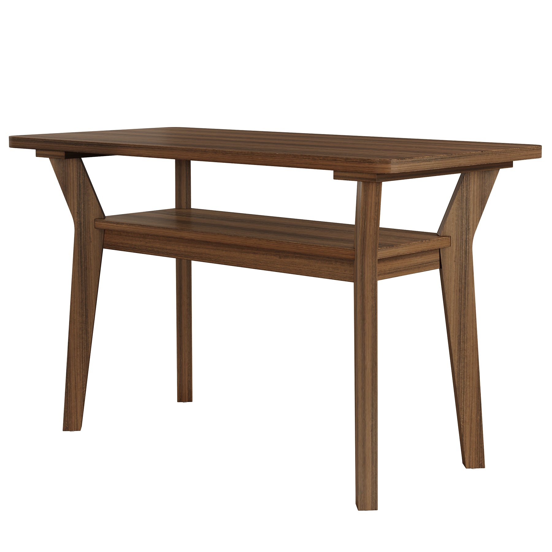 Tribesigns Mesa de Comedor 120 cm para 4 Personas, Mesa de Cocina Rectangular con 2 Estantes de Almacenamiento
