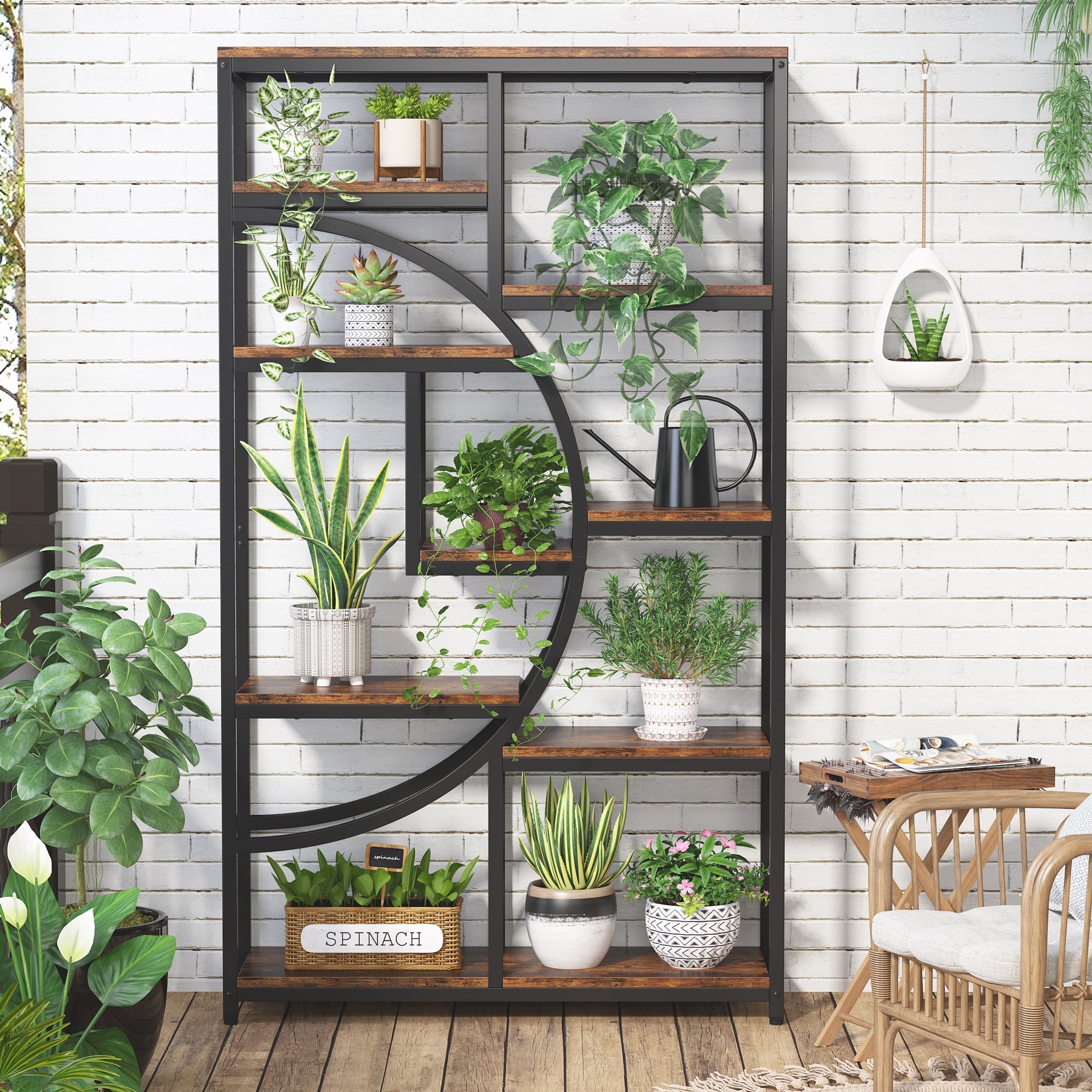 Tribesigns Librería Industrial Etagere de 5 Niveles, estantes Altos Independientes