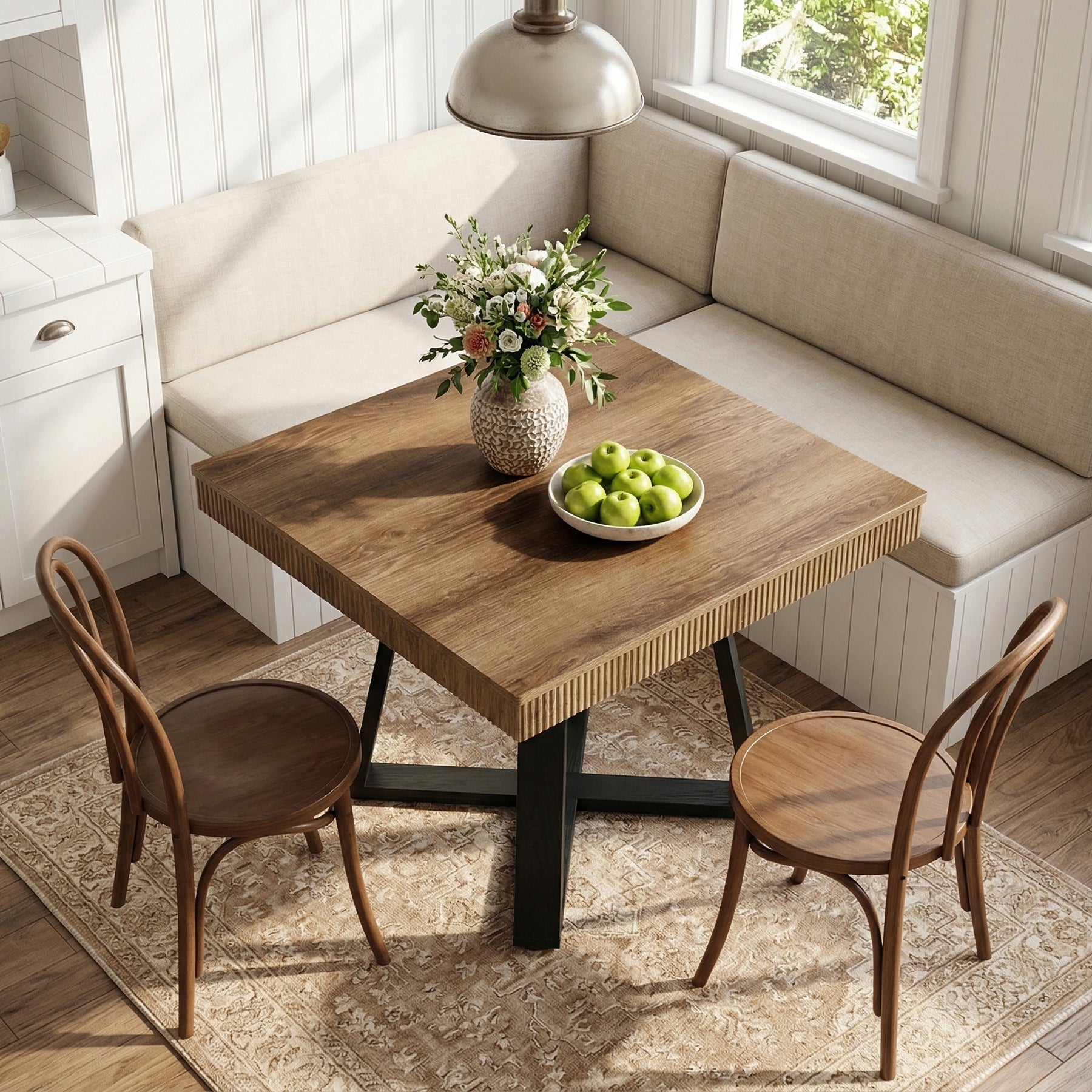 Tribesigns Mesa de Comedor Pequeña, Cuadrada de 80x80 cm para 2 a 4 Personas, Mesa de Cocina que Ahorra Espacio con Estructura en Forma de X