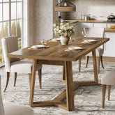 Tribesigns Mesa de comedor moderna de 120 cm para 4-6 personas MDF con aspecto de madera maciza 3