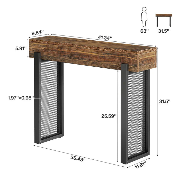 Tribesigns Mesa consola de 41",Mesa de entrada pequeña para sofá con almacenamiento