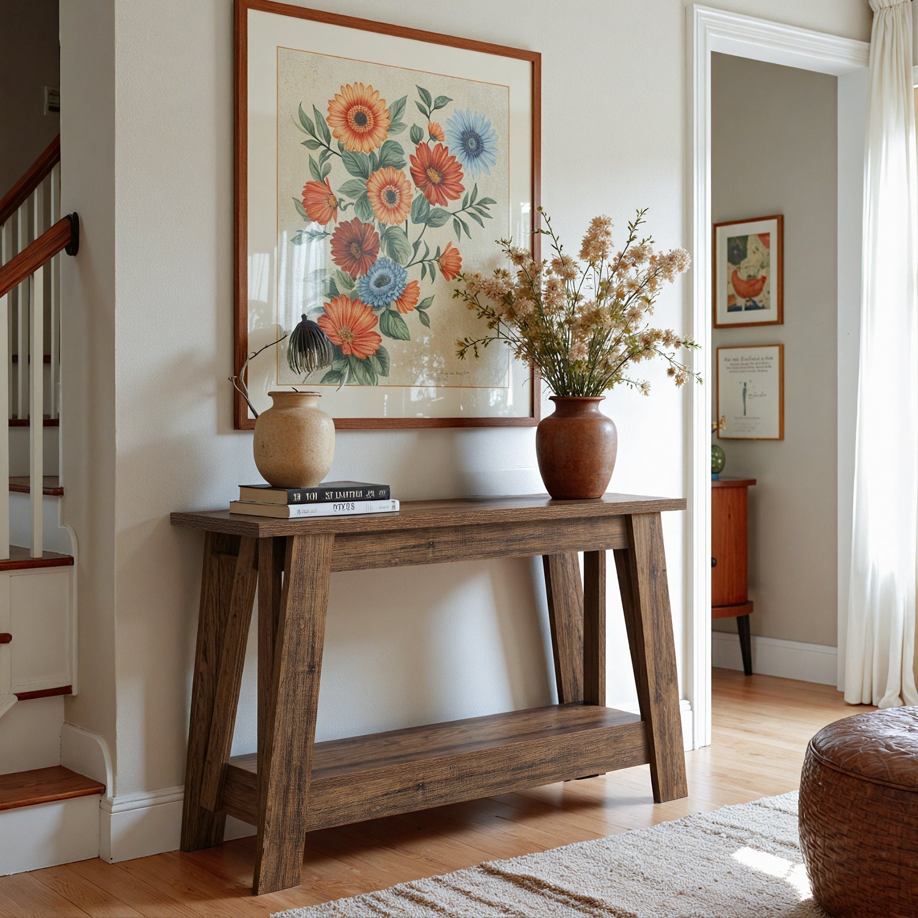 41.3" Console Table, 2 - Tier Farmhouse Sofa Entryway Table with Storage Tribesigns