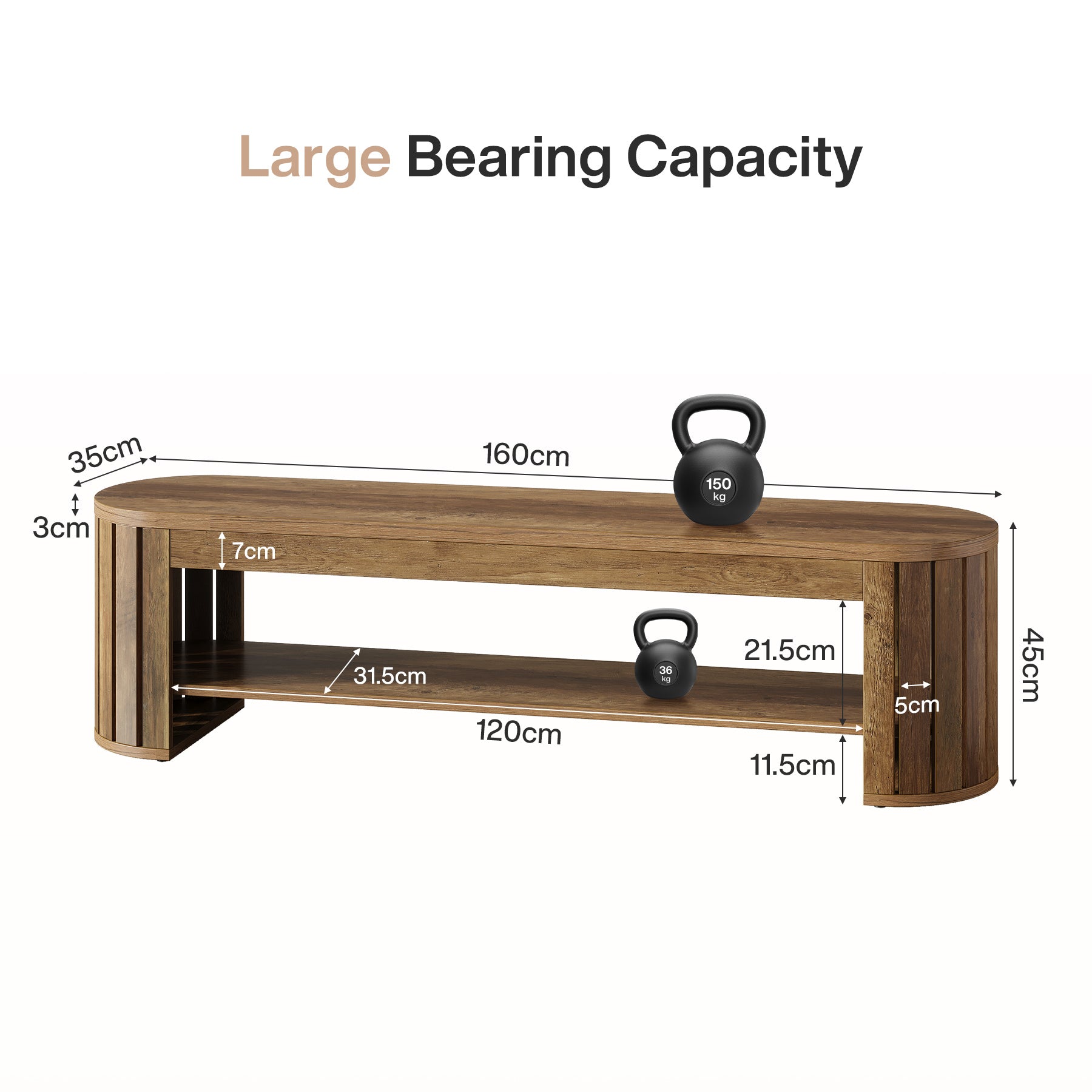 Tribesigns Banco zapatero de madera con almacenaje, Banco de 2 niveles para pasillo dormitorio y salón