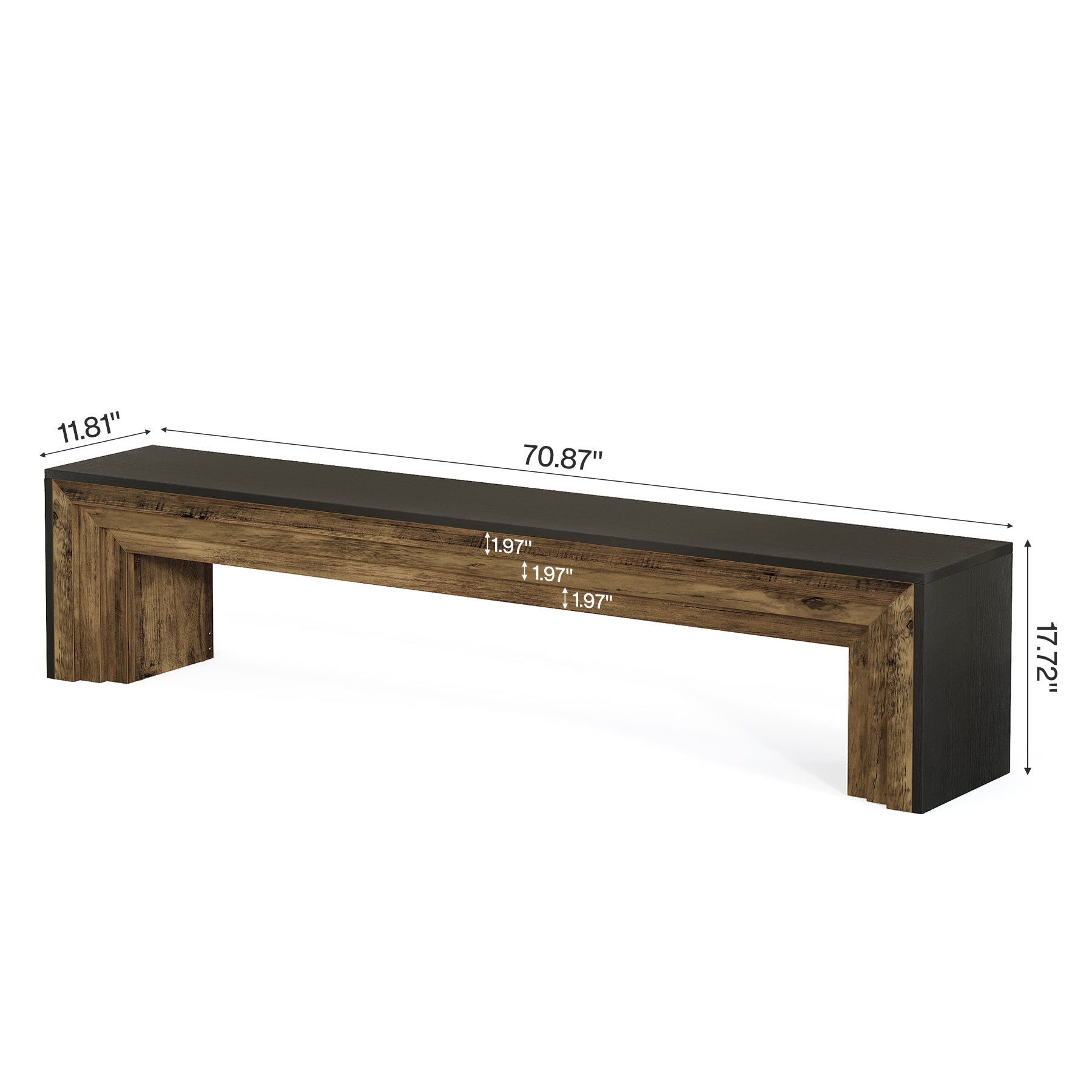 Tribesigns Banco de 180 cm, Banco extralargo para pasillo de estilo rústico moderno, ideal para pasillo y sala de estar