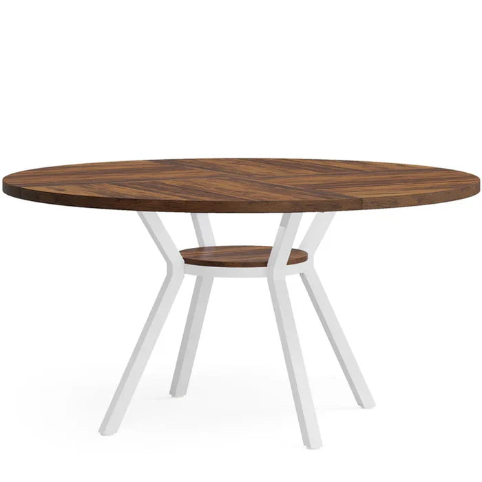 Tribesigns Mesa de comedor redonda, Mesa de comedor de cocina moderna de 120 cm para 4 personas