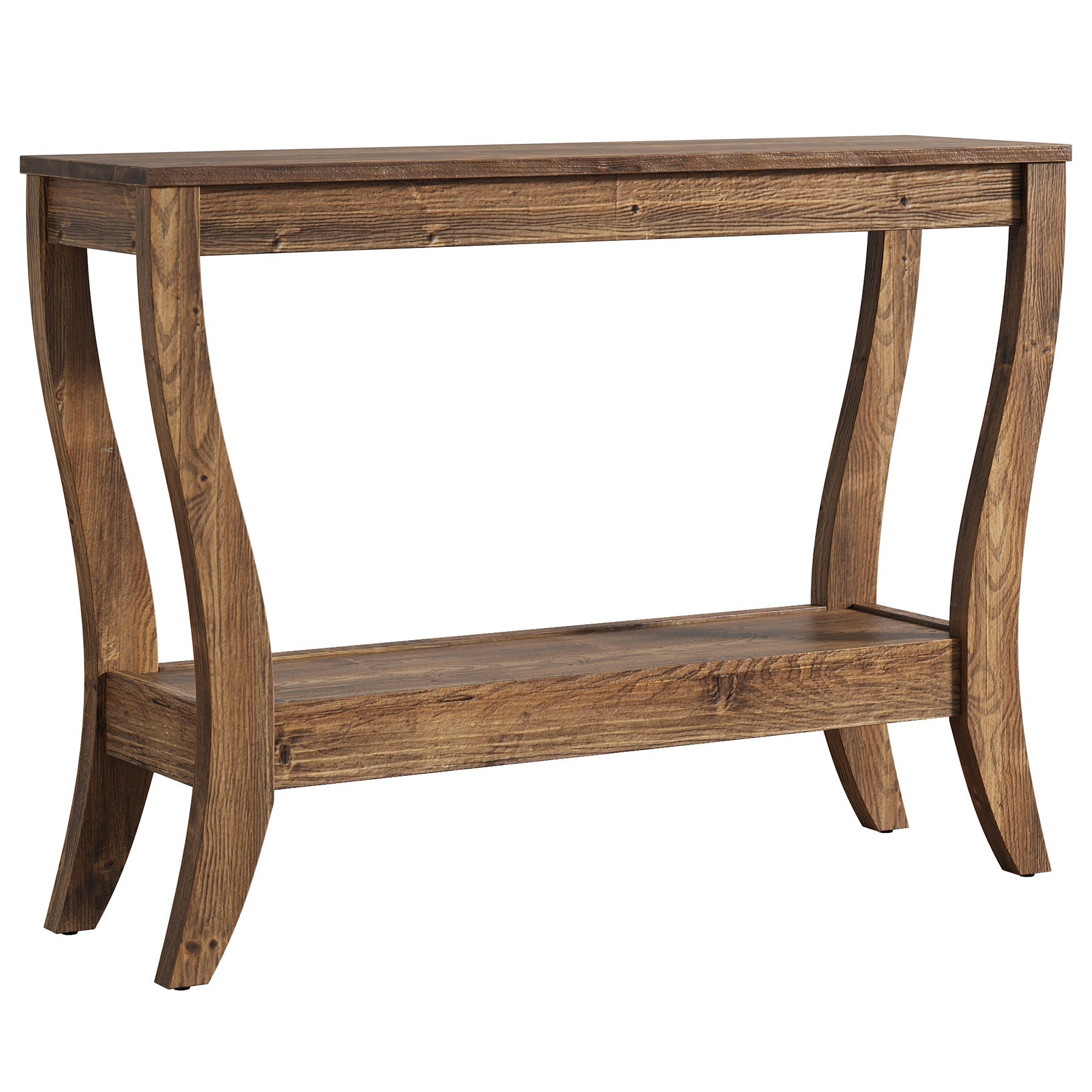 Tribesigns Consola de madera de 105 cm, Mesa de recibidor de estilo rústico de dos niveles con almacenamiento