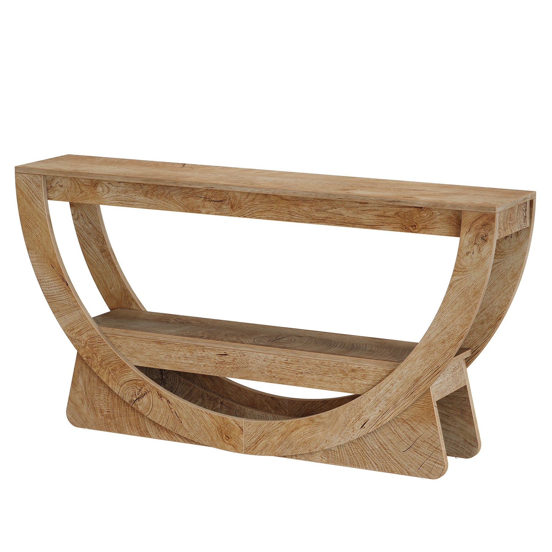 Tribesigns Mesa Consola de 160 cm, Industrial Mesa de Entrada con estantes de 2 Niveles