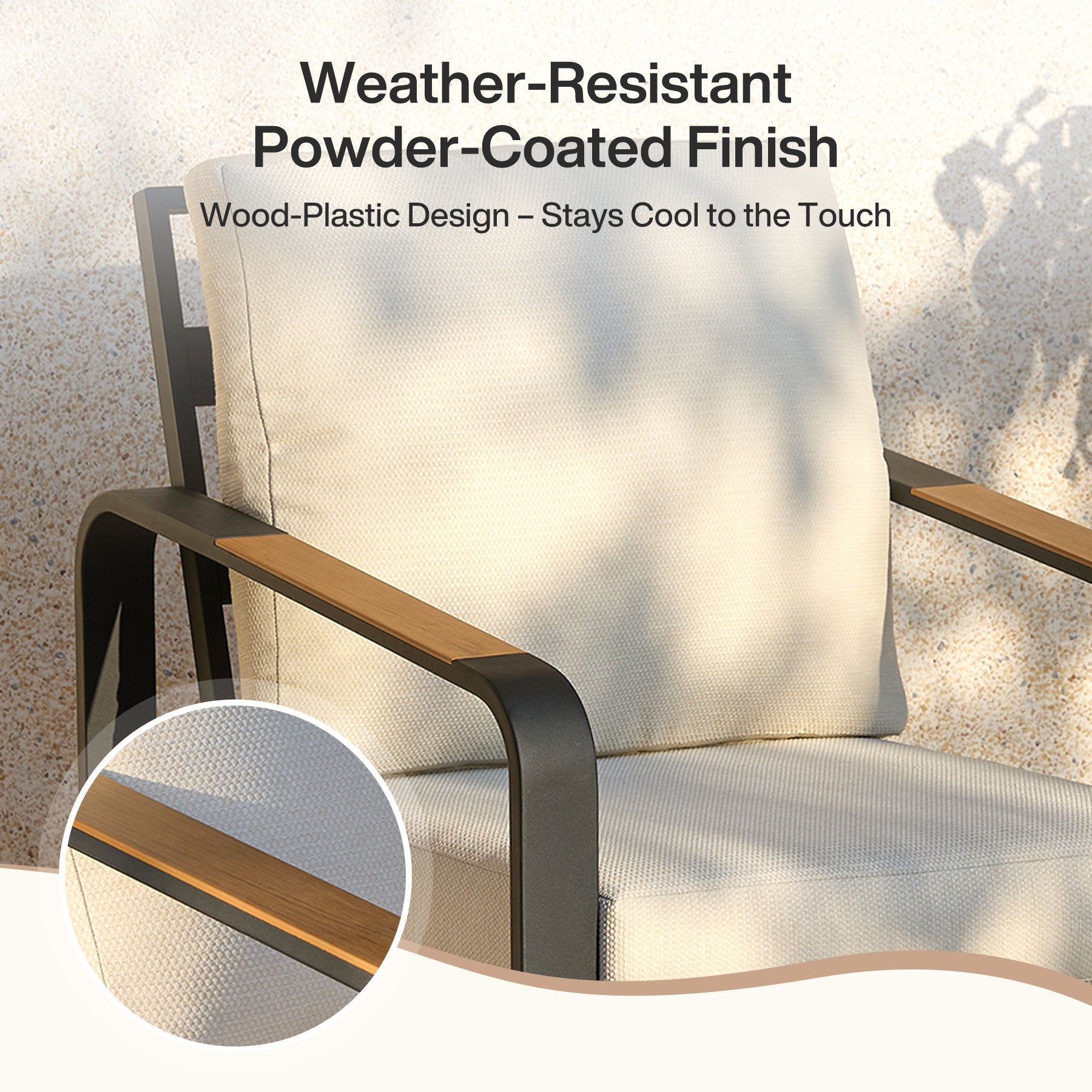 Tribesigns Silla de jardín Lounge con cojines, Silla de patio de aluminio para balcón o jardín