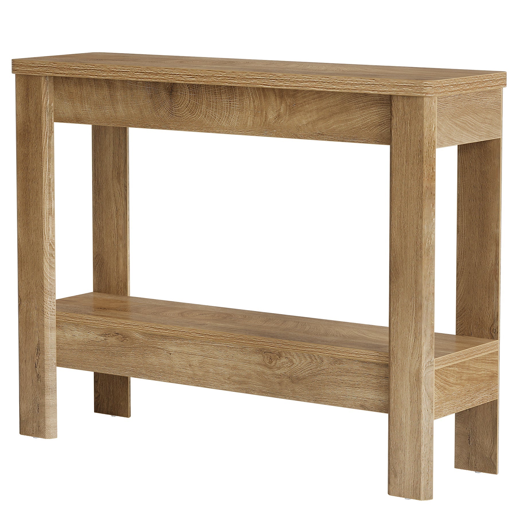 Tribesigns Consola rústica de 105 x 30 x 80 cm con almacenamiento abierto, Mesa auxiliar estrecha para recibidor y sala de estar