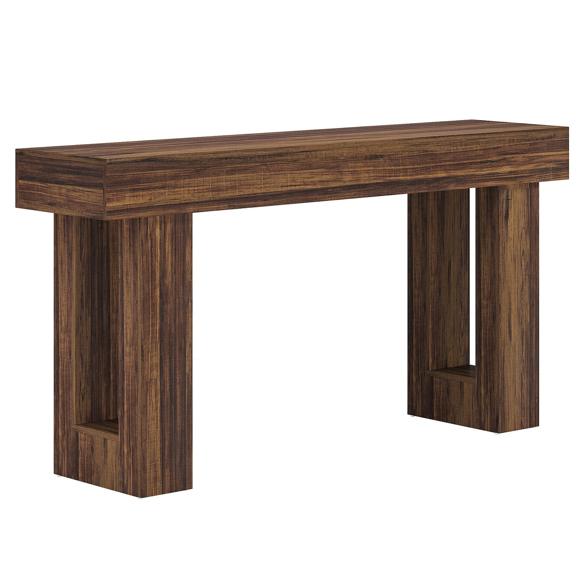 Mesa Consola De 160 Cm Con Patas Festoneadas - Diseño Rústico Moderno, 2 Niveles De Almacenamiento, Ideal Para Pasillo O Detrás Del Sofá