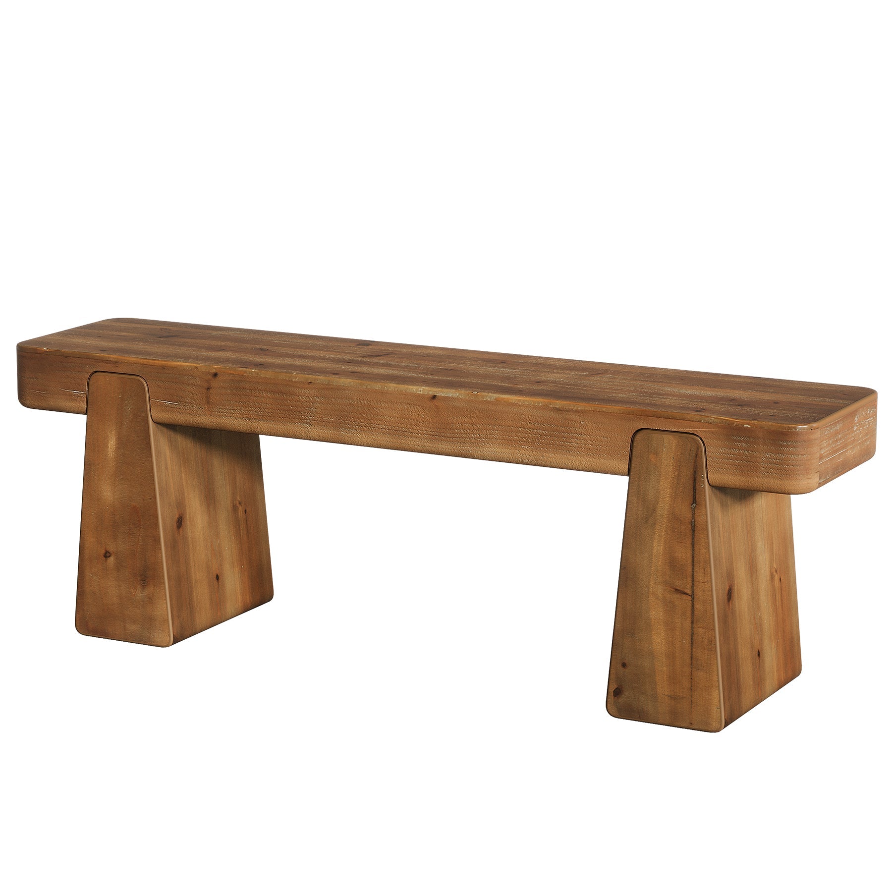Tribesigns Banco de madera maciza 120 cm, Banco de pasillo de estilo rústico con patas reforzadas