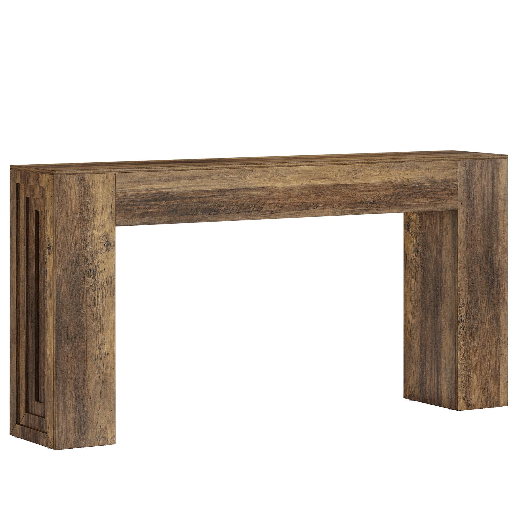 Tribesigns Mesa consola de 160 cm, Mesa rústica para sofá o recibidor con patas resistentes