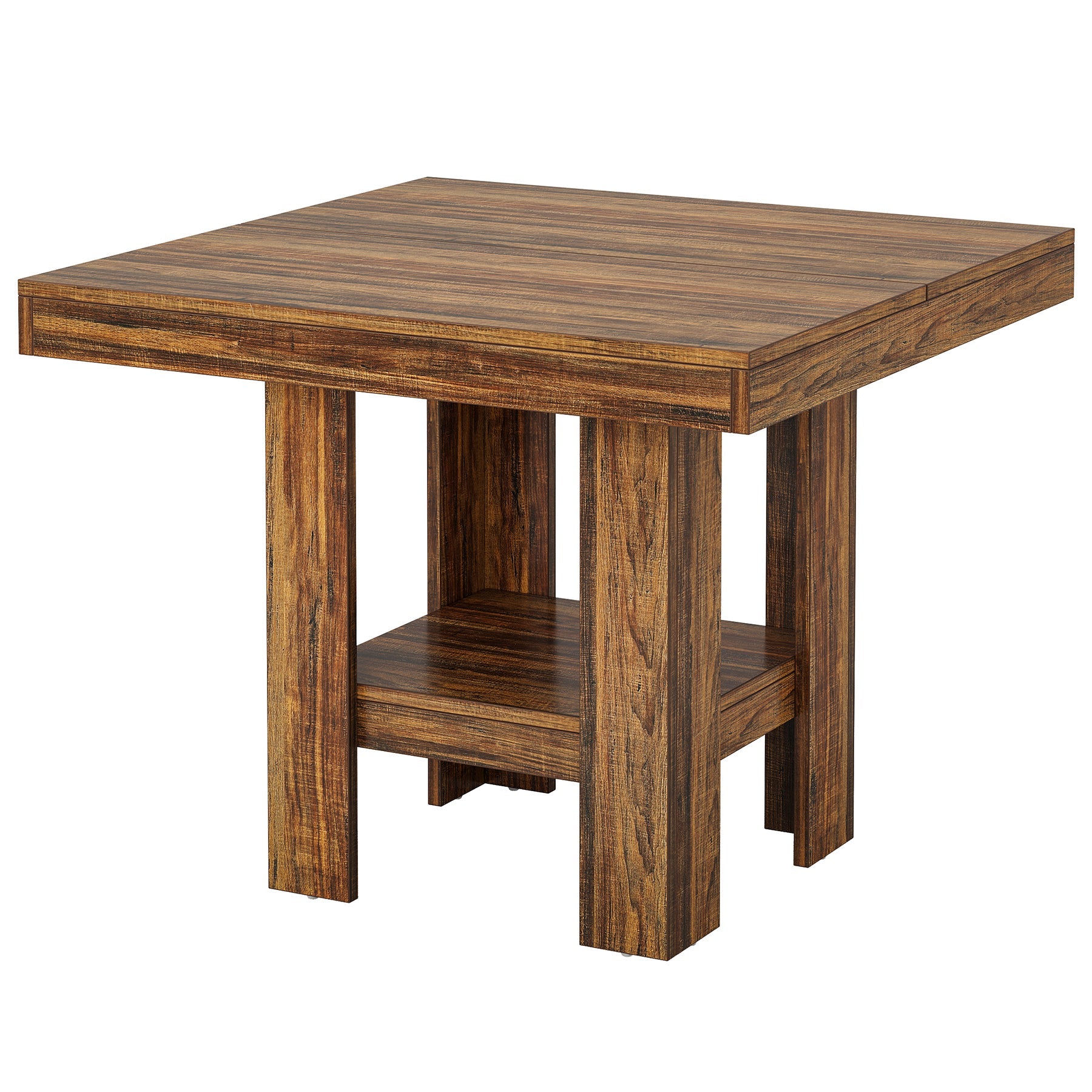 Tribesigns Mesa de comedor para 2 personas, 80 x 80 x 75 cm, Cuadrada estilo industrial