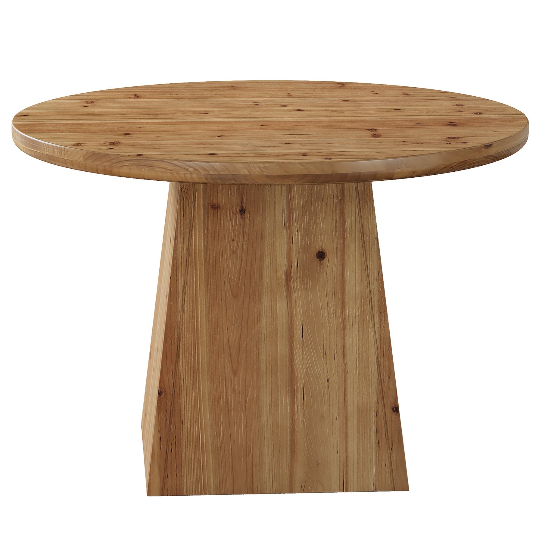 Tribesigns Mesa de comedor redonda de madera maciza de 100 cm para 4 personas