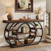 47.24" Console Table, 5 - Tier Industrial Sofa Table with Metal Frame Tribesigns 3