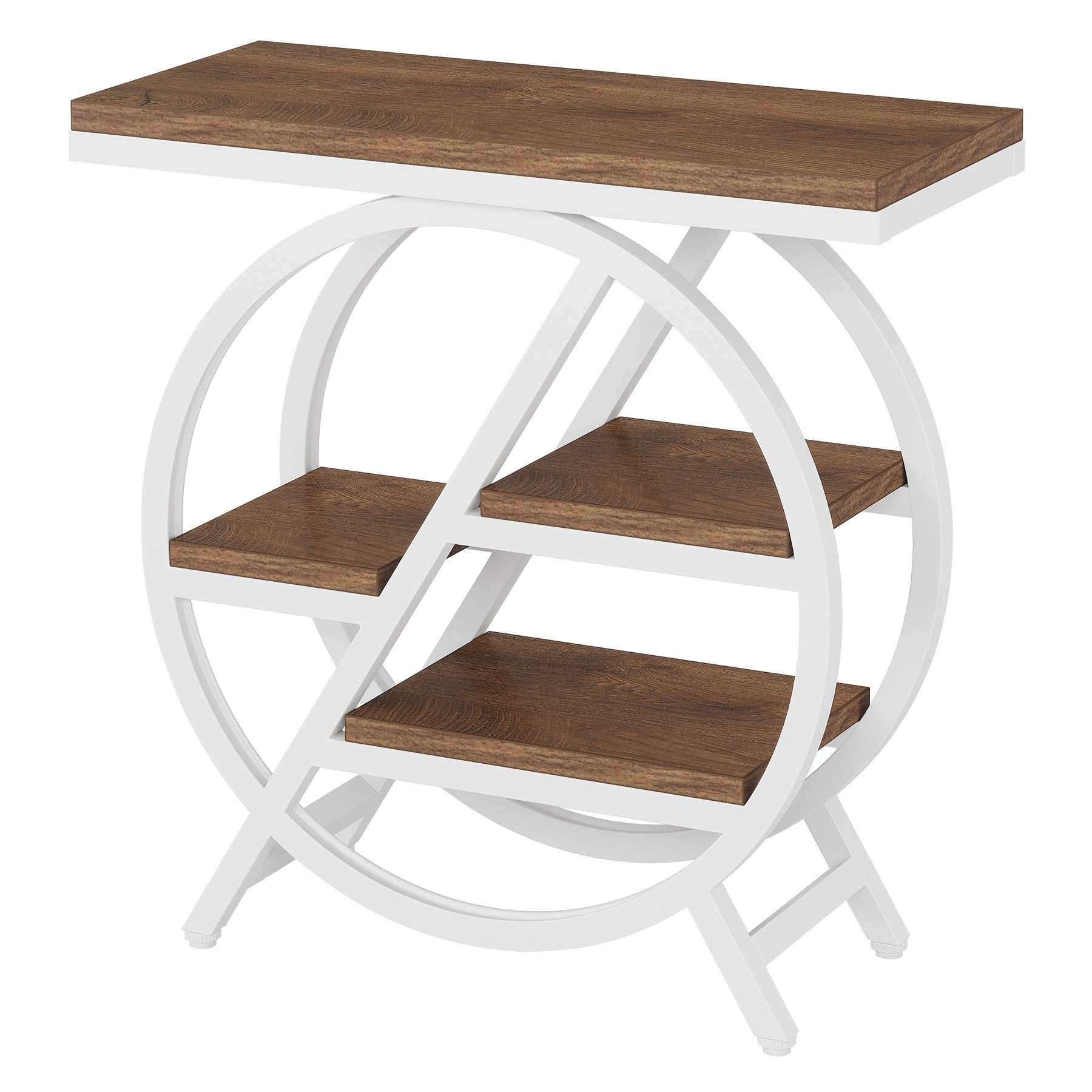 Tribesigns Mesa auxiliar de 3 niveles, Mesita de noche estrecha y mesita de noche