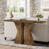 Tribesigns Mesa consola de madera, Mesa de entrada para sofá con estructura en forma de K 3