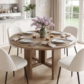 Tribesigns Mesa de comedor redonda 120 cm para 4 a 6 personas, Mesa de cocina moderna 3