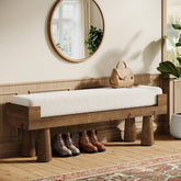 Tribesigns Banco tapizado con patas de madera maciza, Ideal para pasillo dormitorio y recibidor de estilo de mediados de siglo 3