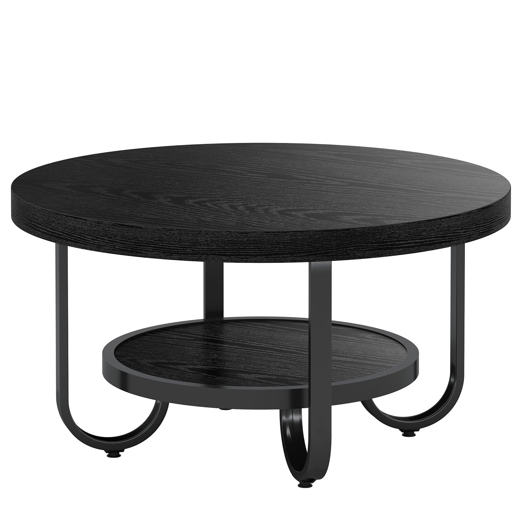 Tribesigns Mesa de centro de dos niveles 79 cm con estante de almacenamiento