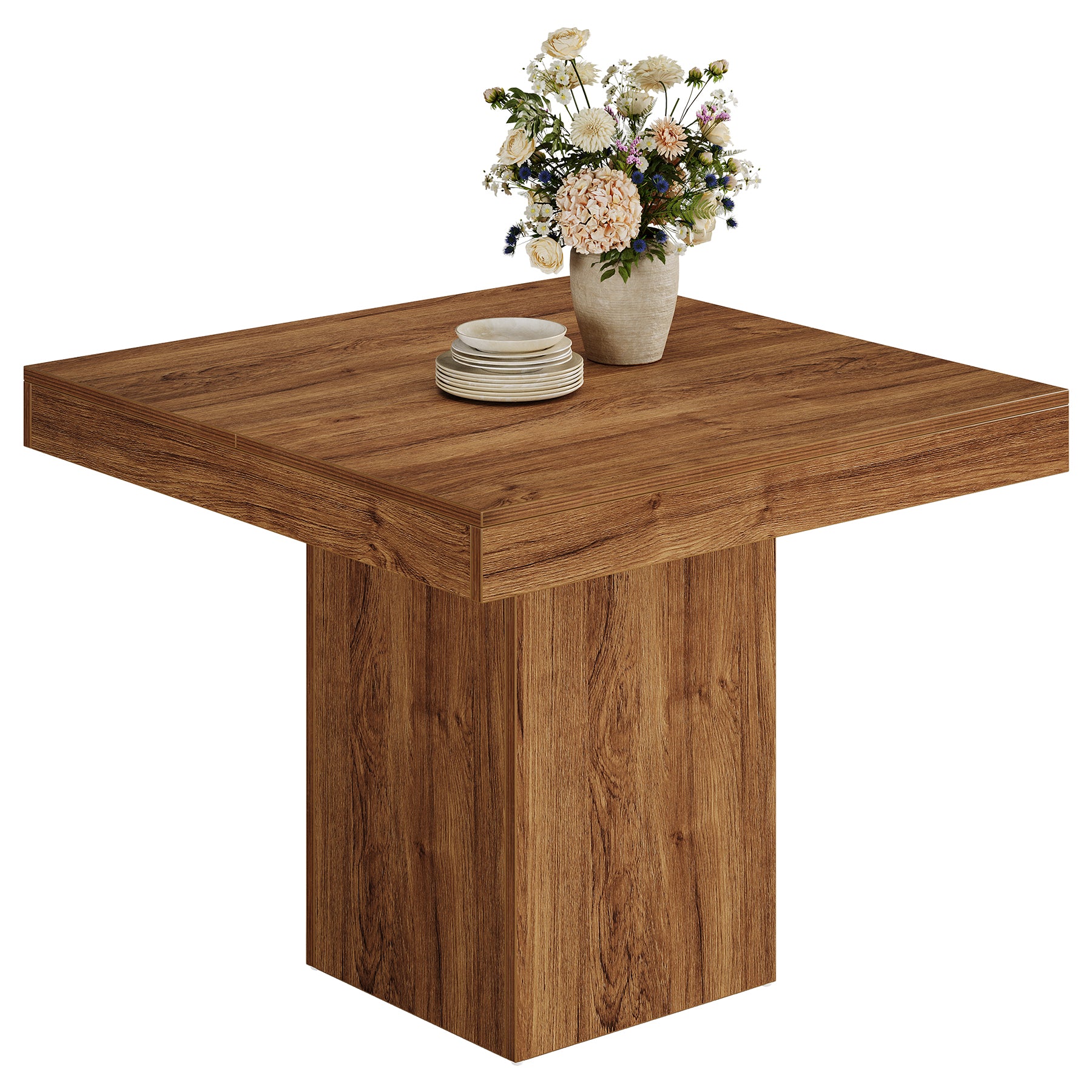 Tribesigns Mesa Comedor de 100 cm, Mesa Cocina Cuadrada para 4 Personas para Comedor
