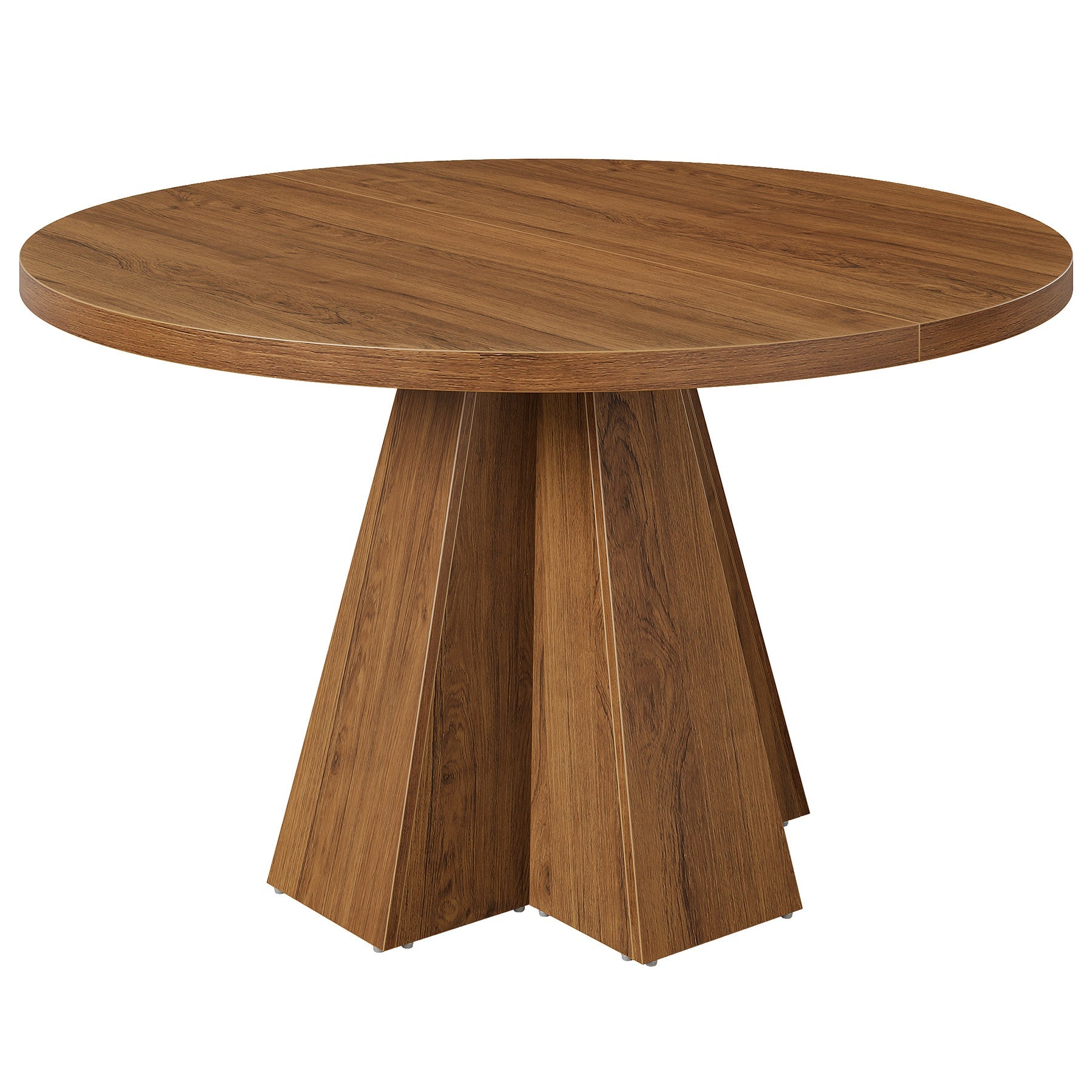 Tribesigns Mesa de comedor redonda para 4 personas, Mesa de cocina redonda con patas de columna