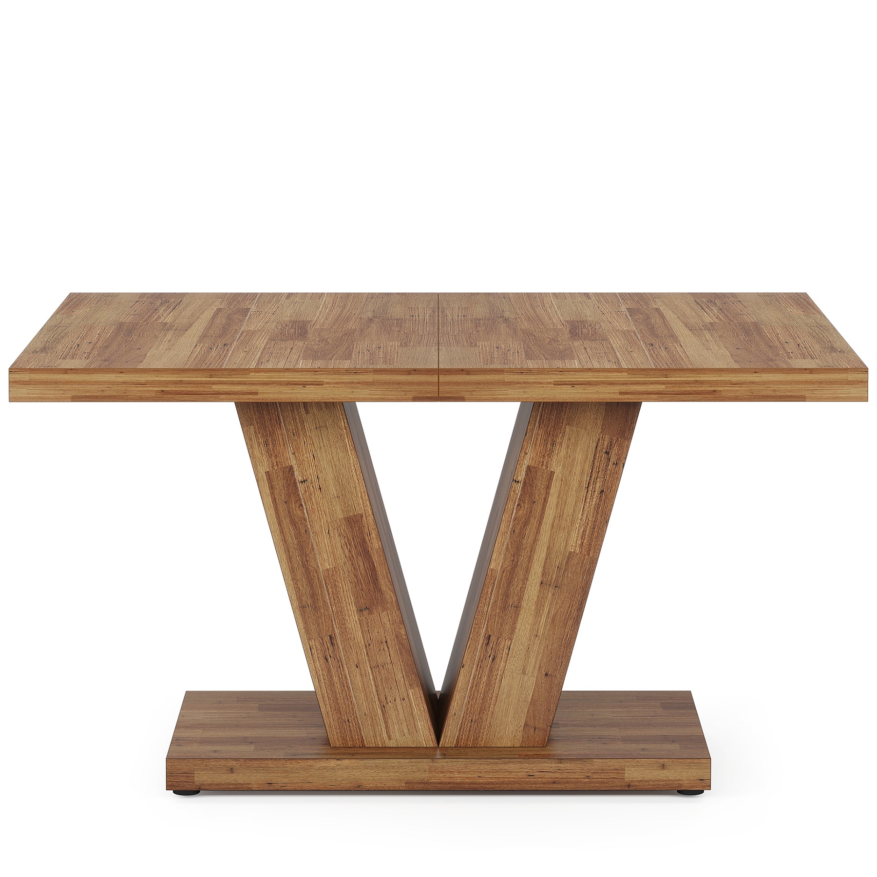 Tribesigns Mesa de comedor rústica, Mesa de cocina de madera blanca estilo granja