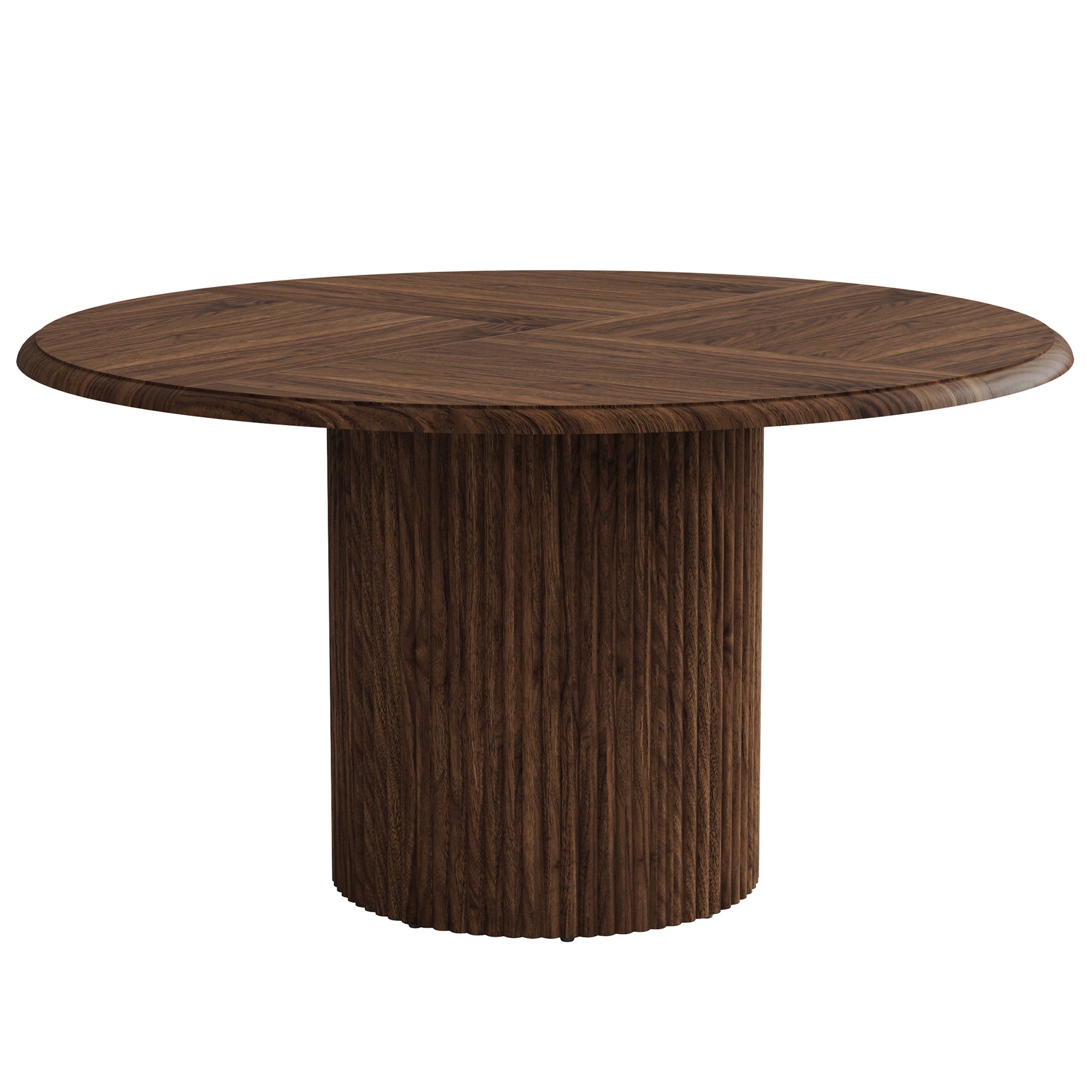 Tribesigns Mesa de comedor redonda de 120 cm, Estilo rústico con base de metal para 4 personas