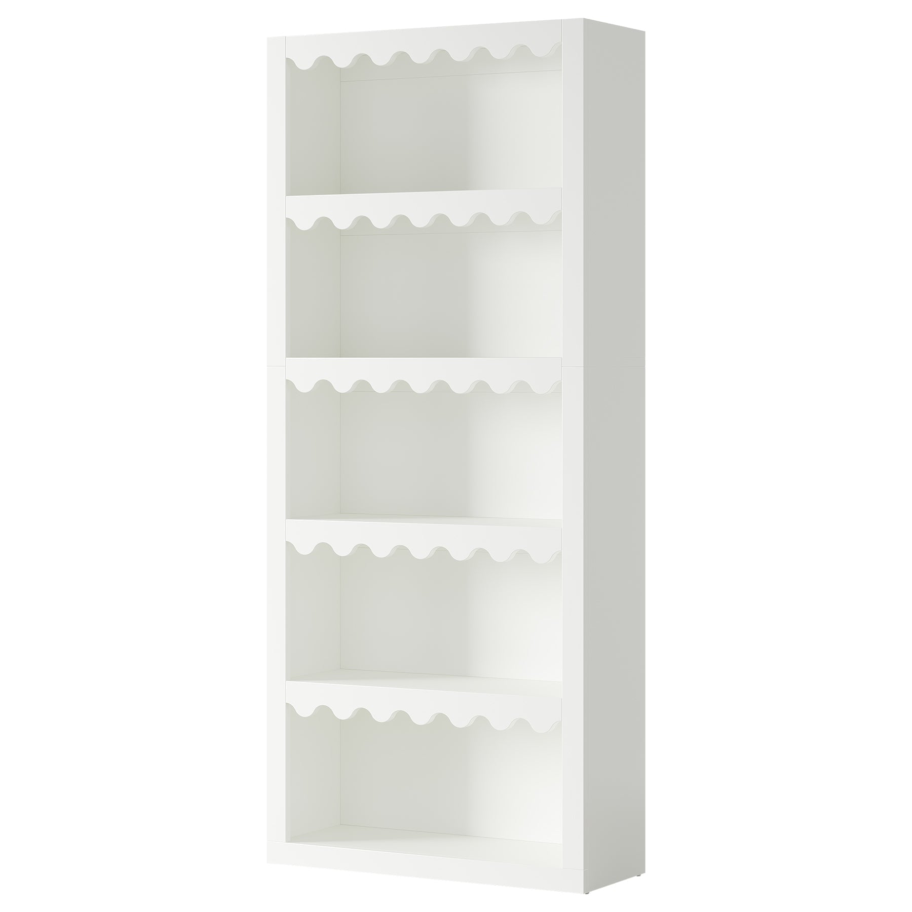 Tribesigns Librería de 180 cm de altura, Estantería moderna con bordes en forma de concha para salón