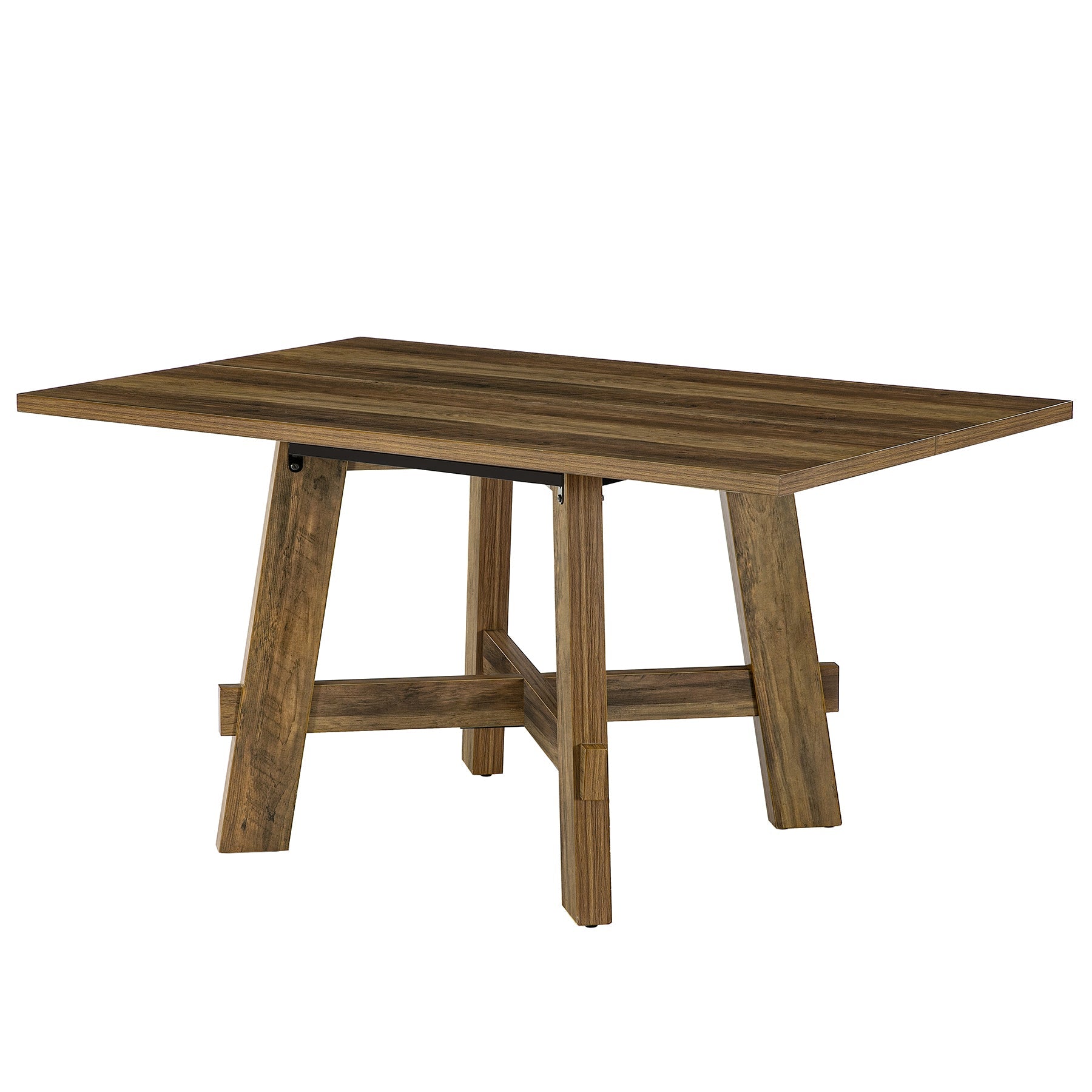Tribesigns Mesa de comedor rústica de 140 cm para 4 personas con soporte en cruz, Mesa de cocina de madera para apartamento y comedor