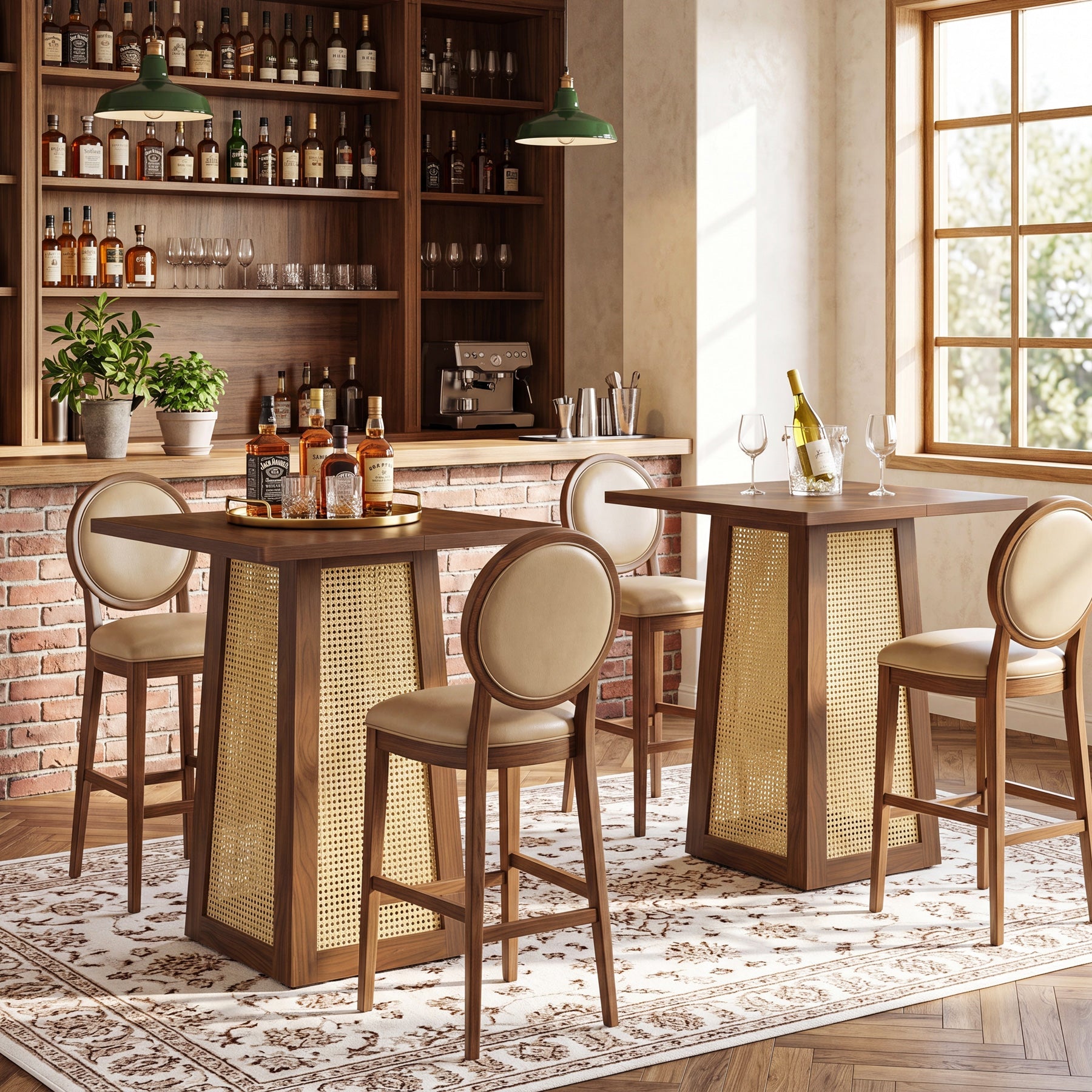 Tribesigns Mesa de bistró cuadrada de 80 x 80 cm con pedestal, Mesa de bar para bar en casa, sala de estar y espacios pequeños