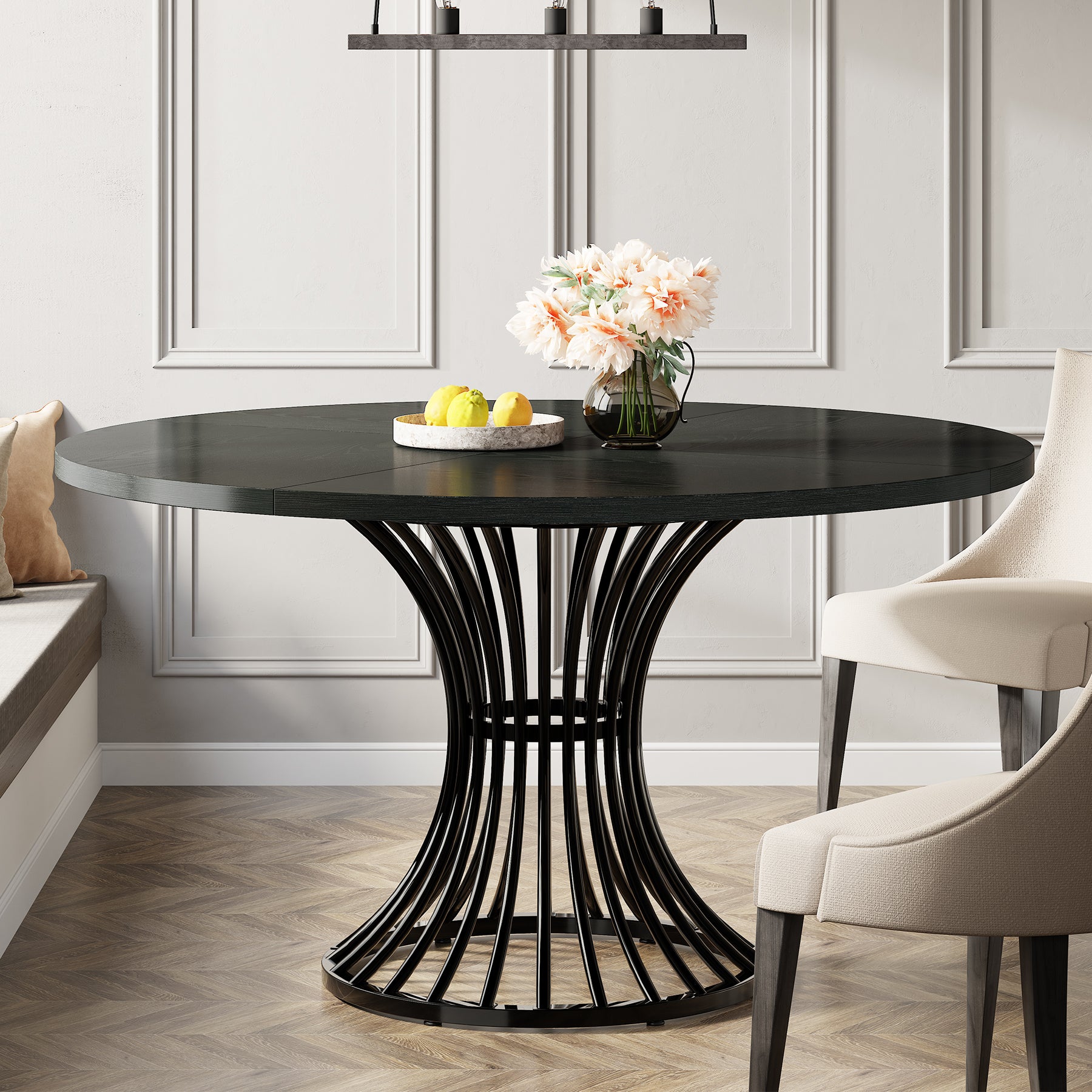 Tribesigns Mesa de comedor redonda para 4 – 6 personas, Mesa de comedor