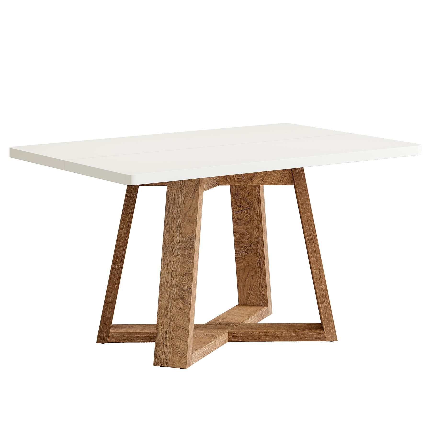 Tribesigns Mesa de comedor para 4 personas 120 cm, Mesa de cocina rectangular de estilo rústico con tablero de alto brillo
