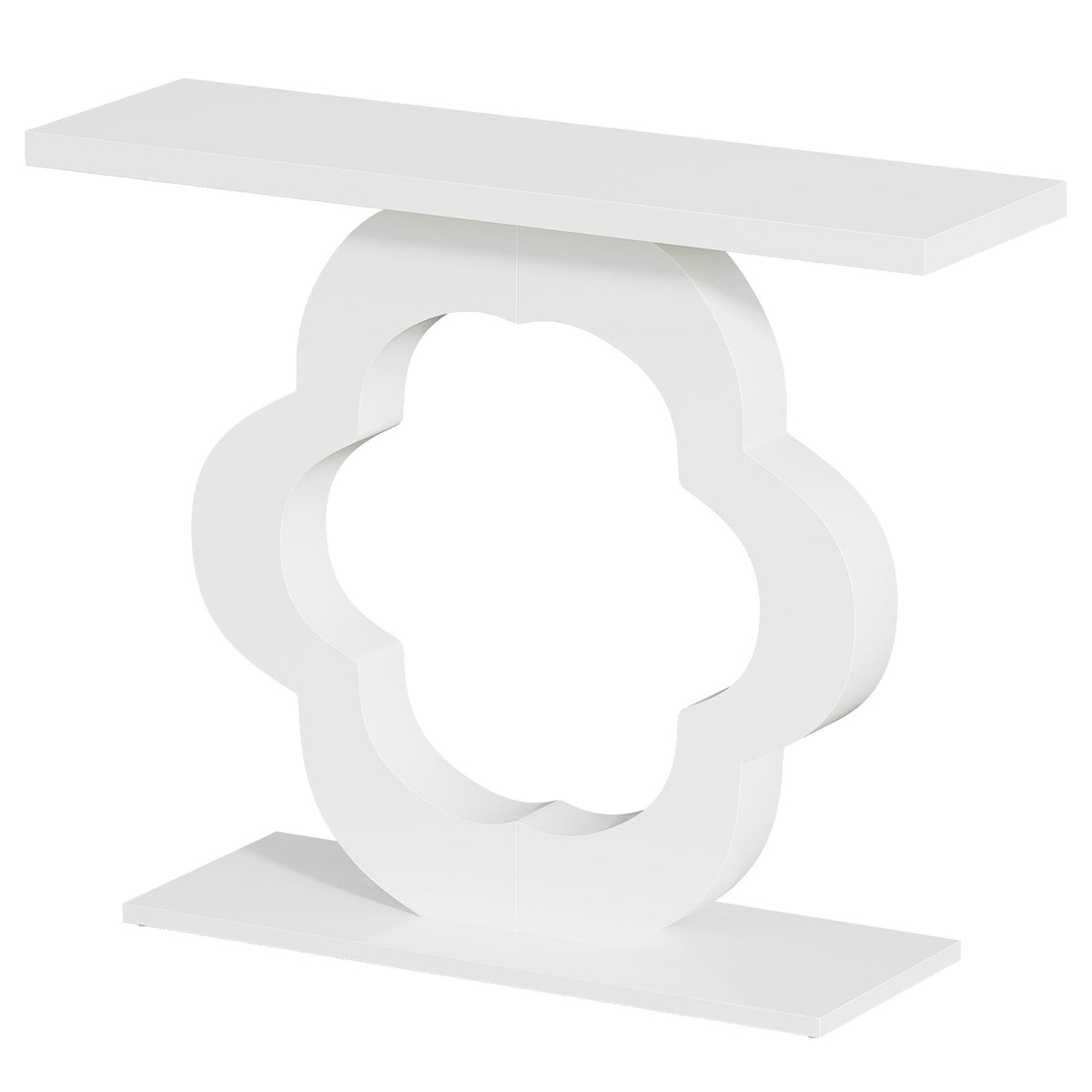 Tribesigns Mesa consola de 100 cm, Mesa estrecha para recibidor en blanco brillante 30 cm de profundidad
