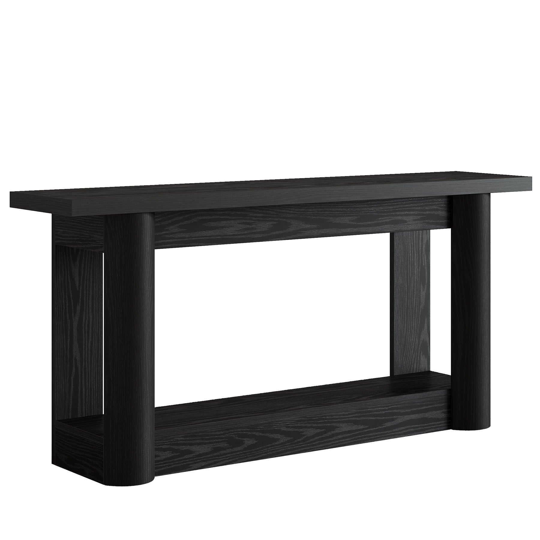 Mesa consola de 160 cm, mesa de sofá de granja de 2 niveles para la entrada